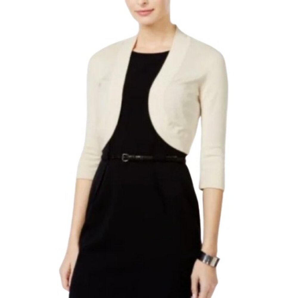 Jessica Howard cream cropped shrug open cardigan size US XL